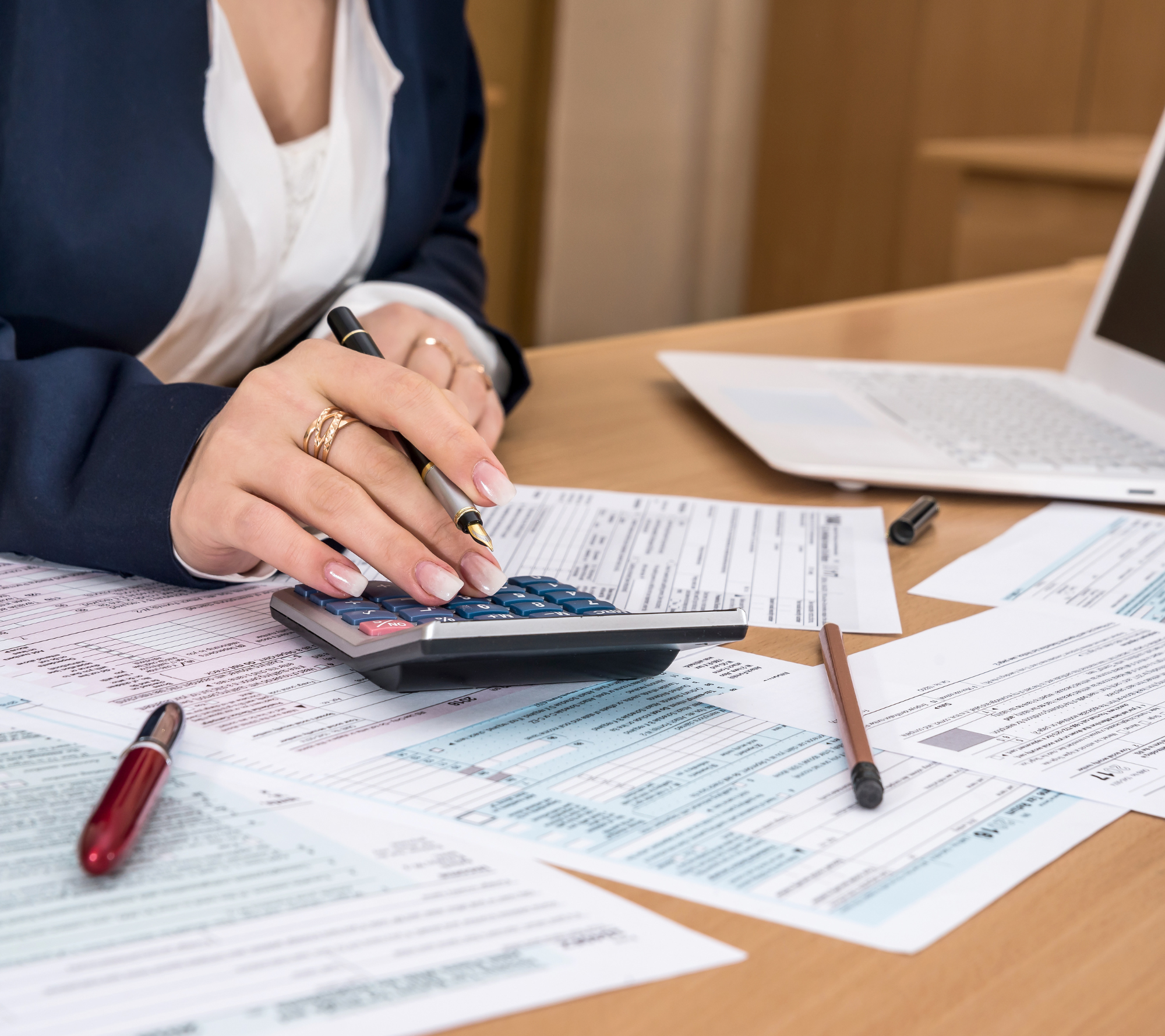 Accountant filing taxes